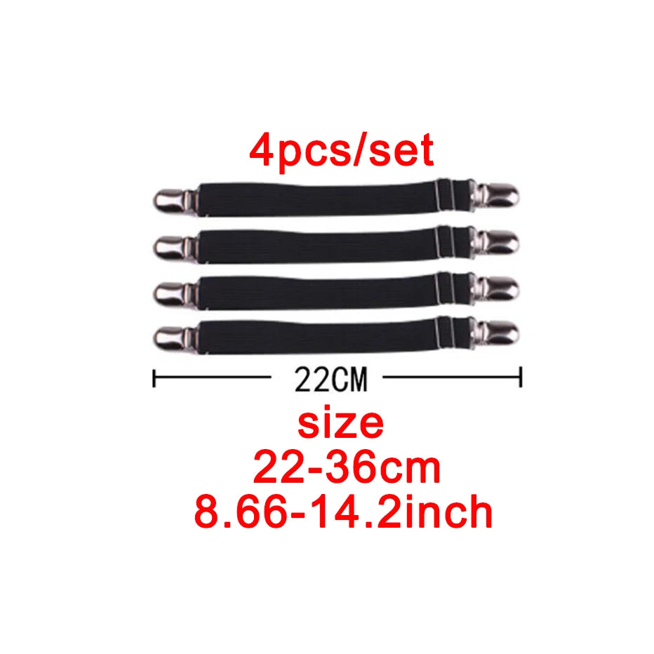 Adjustable Bed Sheet Bands 4pcs – Flexible Hold for Any Bed